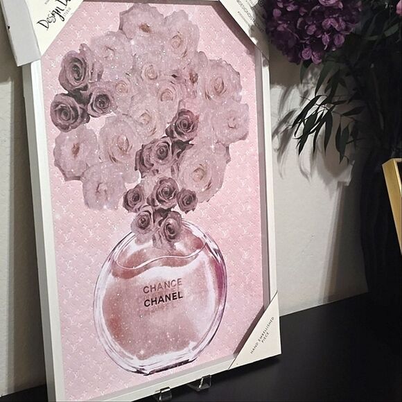 Design District Sweet Escape Chanel Flowers Hand Embellished Framed Wall Decor - Picture 5 of 9